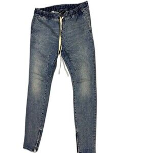 Pacsun Size M Womens Jeans Pull On Elastic Waist Mid Rise Skinny Zip Ankle